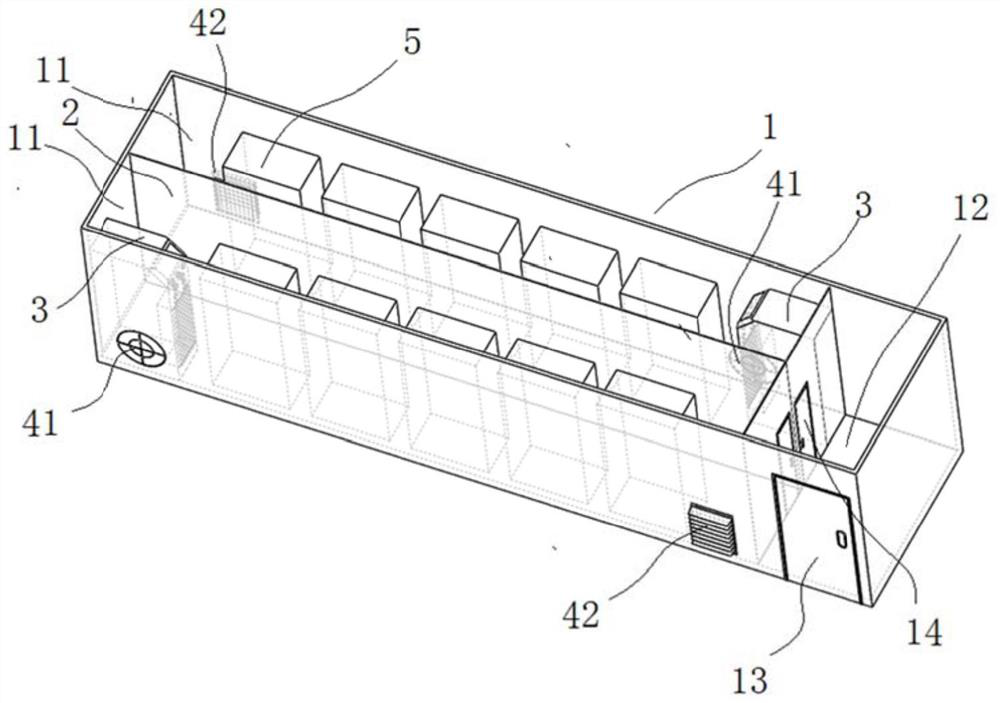 High-adaptability bidirectional layered convection energy storage battery compartment