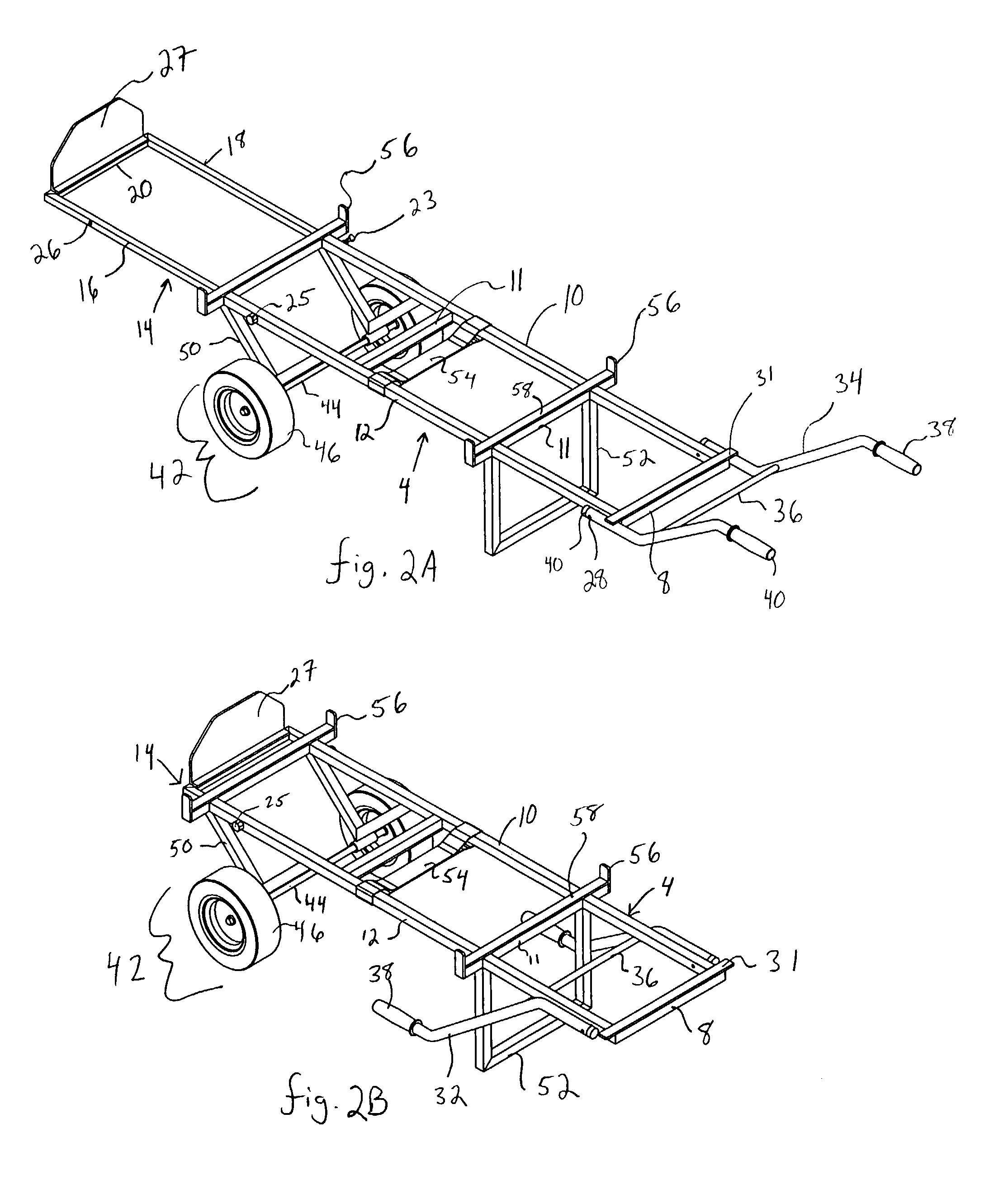 Adjustable triage handcart