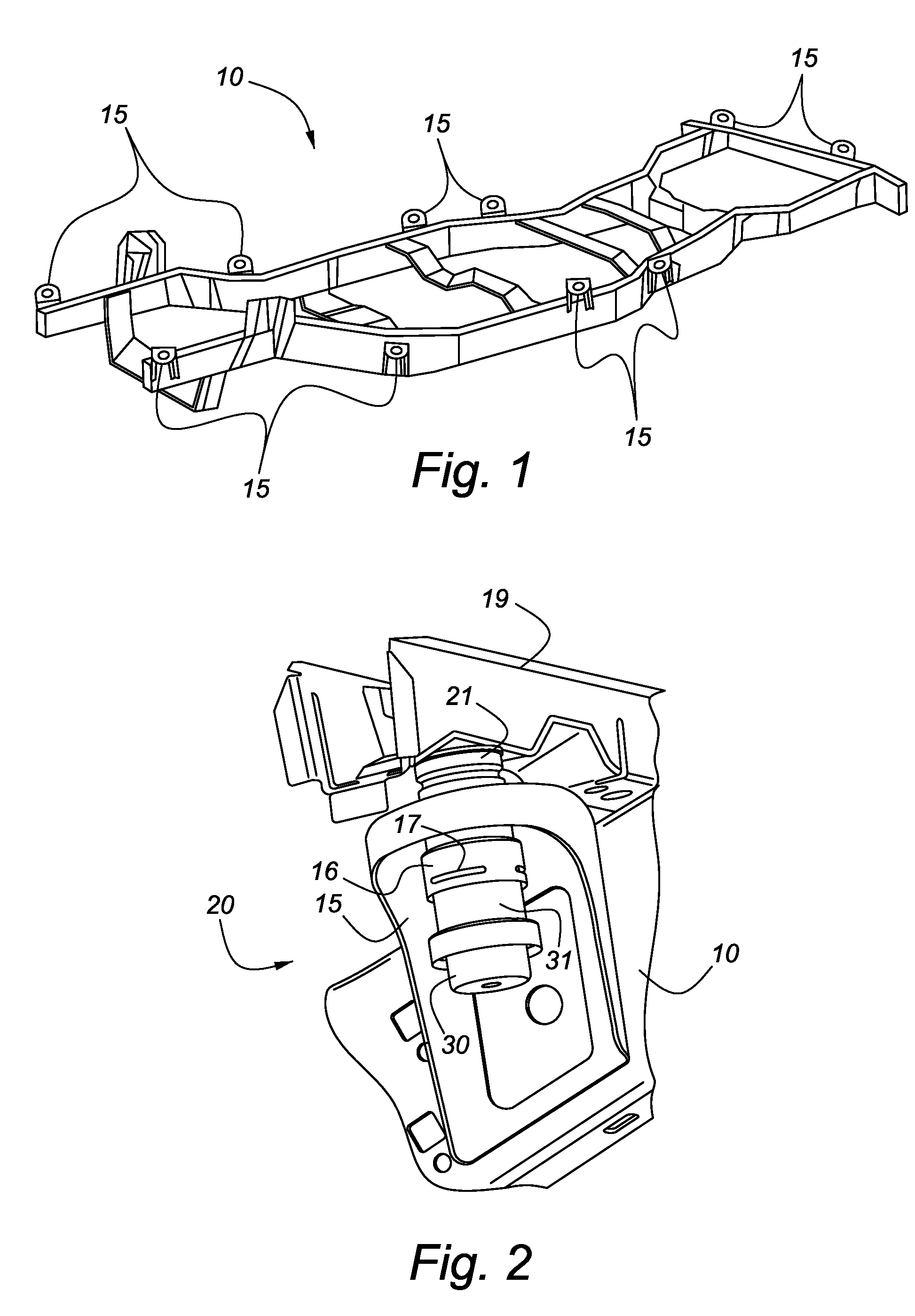 Body mount with plug-in damping device for vehicles