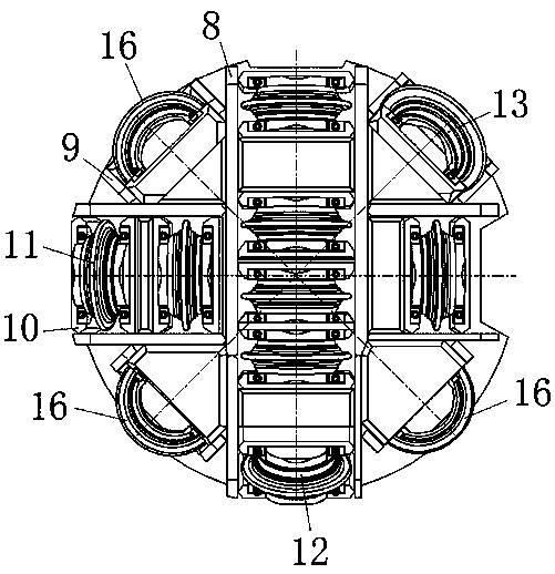 Hard rock cutterhead of multi-angle rock breaking cantilever heading machine