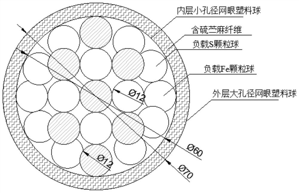 An iron-sulfur nutrient slow-release ball for sludge heavy metal bioleaching