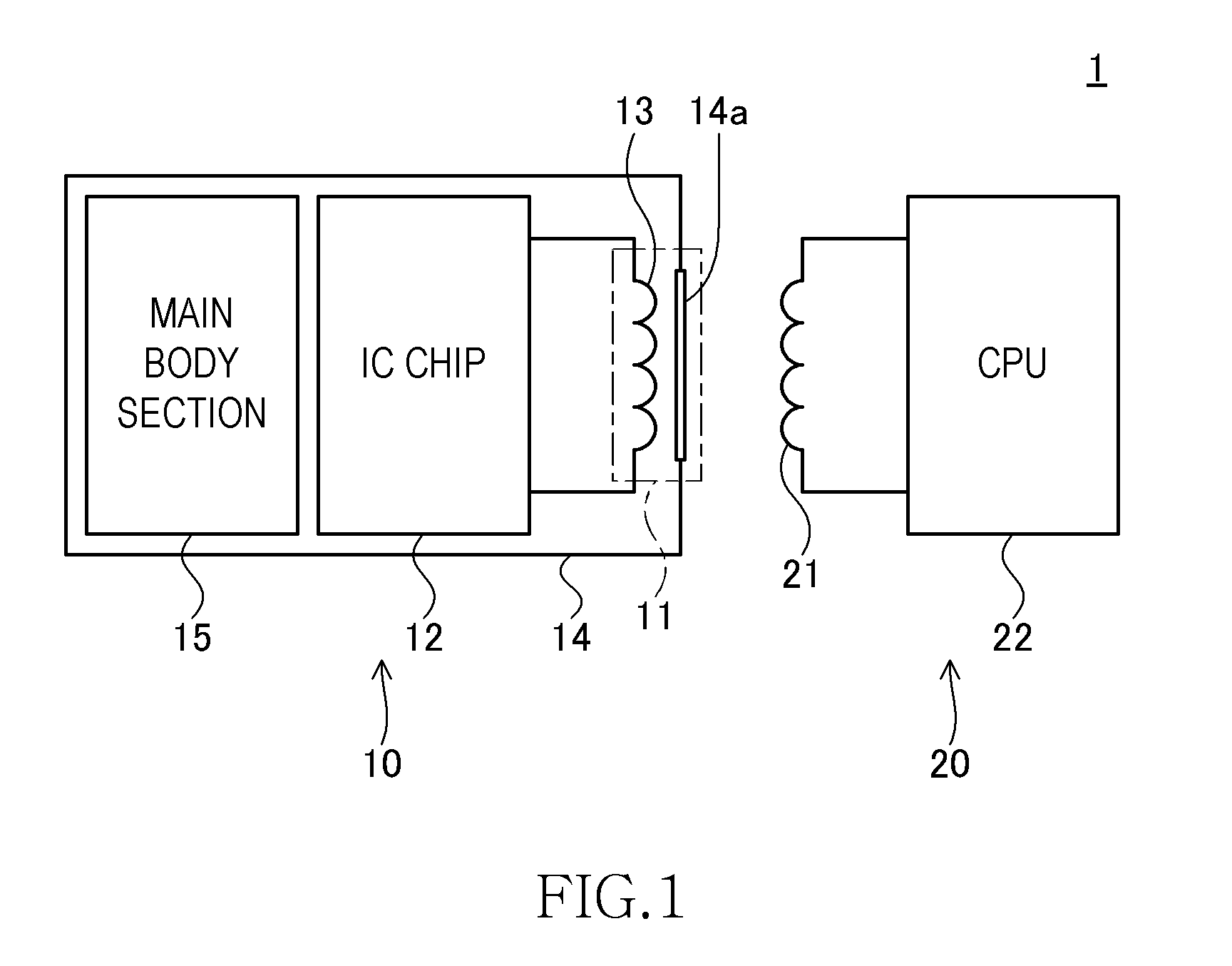 Proximity type antenna and radio communication device