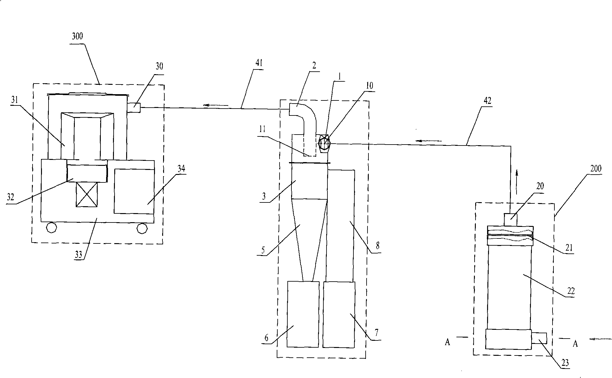 Cyclone separator and spore separation device therewith