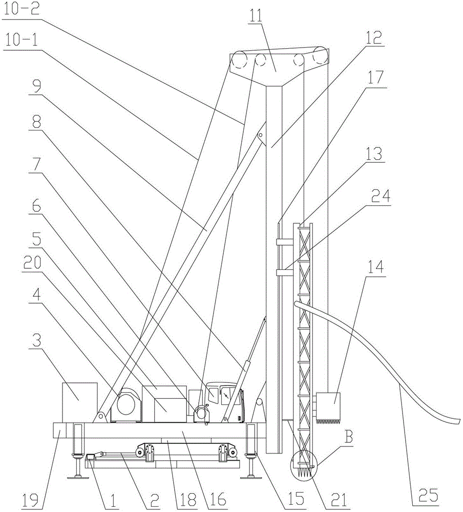 Hydraulic walking type percussion reverse circulation slot repairing machine