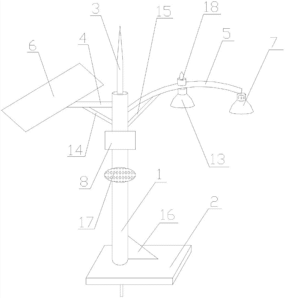 Safe type efficient energy-saving anti-lightning street lamp with mosquito repelling function