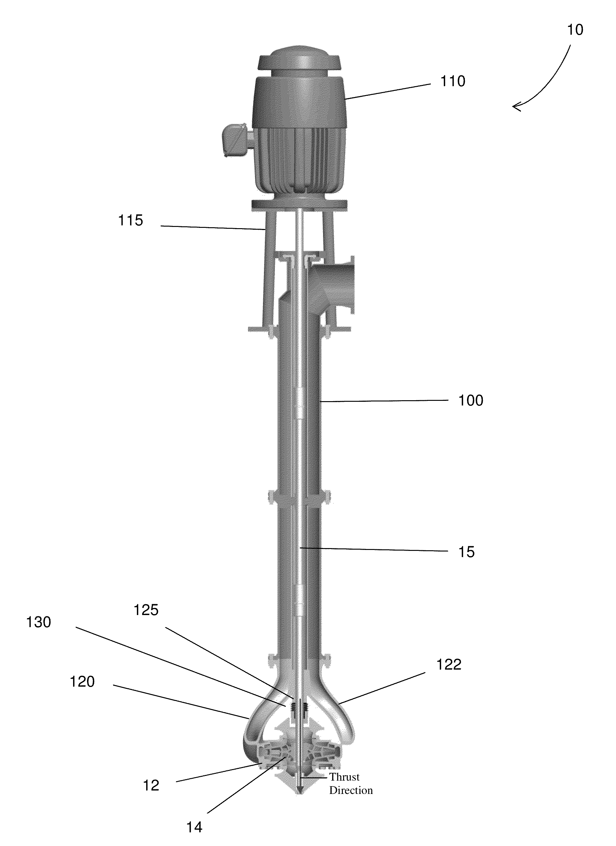 Vertical double-suction pump having beneficial axial thrust