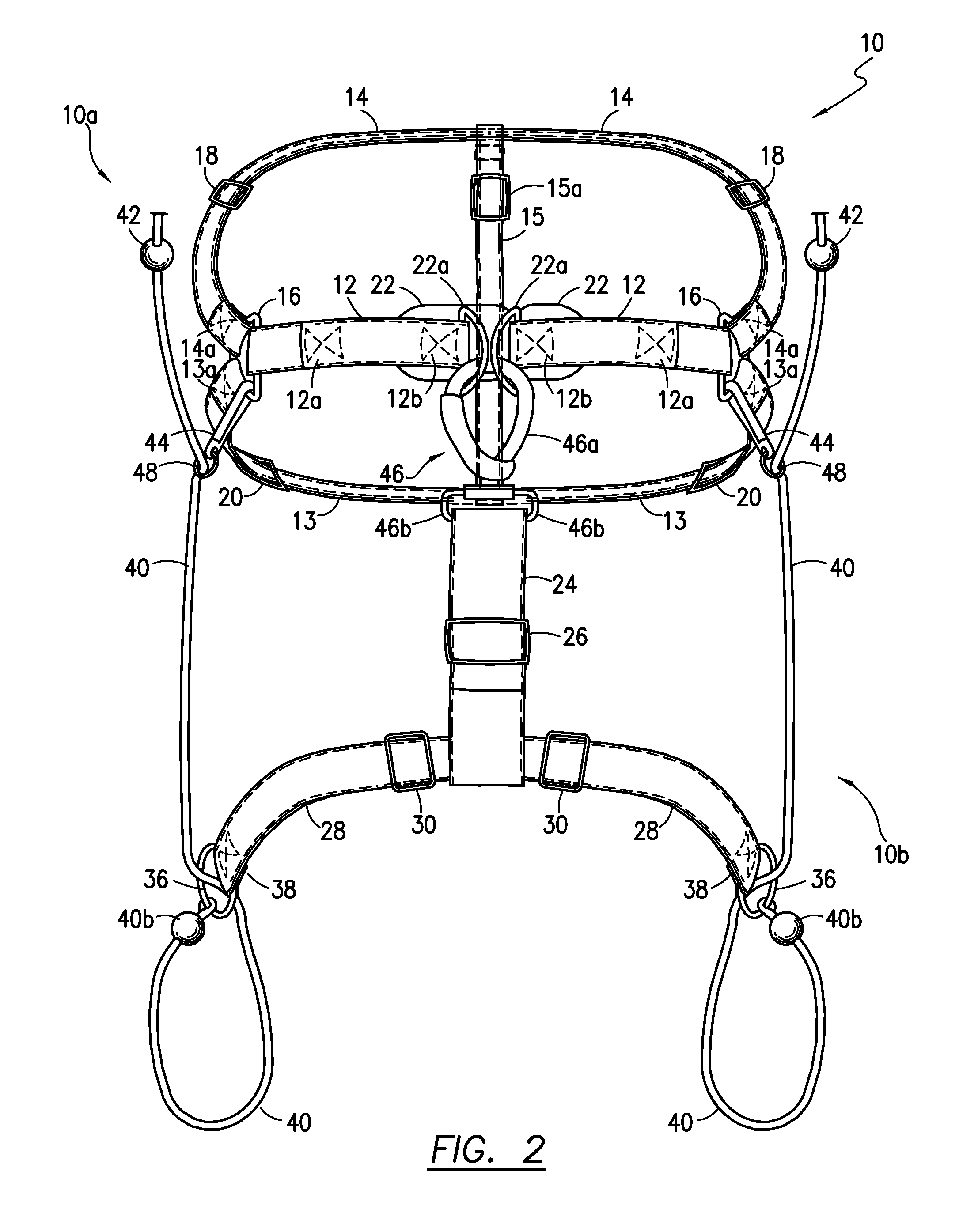 Motion control harness for a medium to large dog