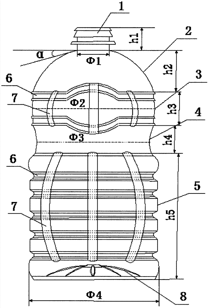 Deformation-resisting tea oil packaging bottle