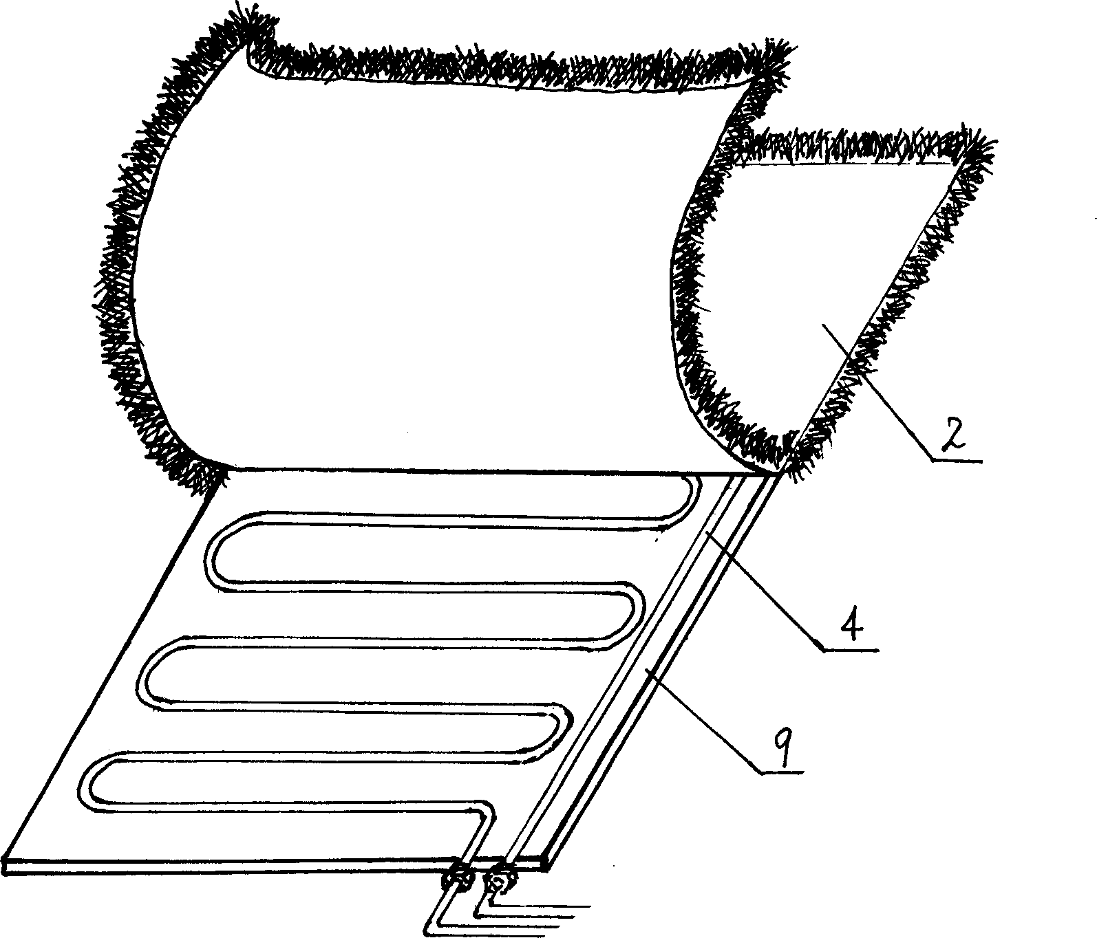 Fluid temp.-regulating mattress