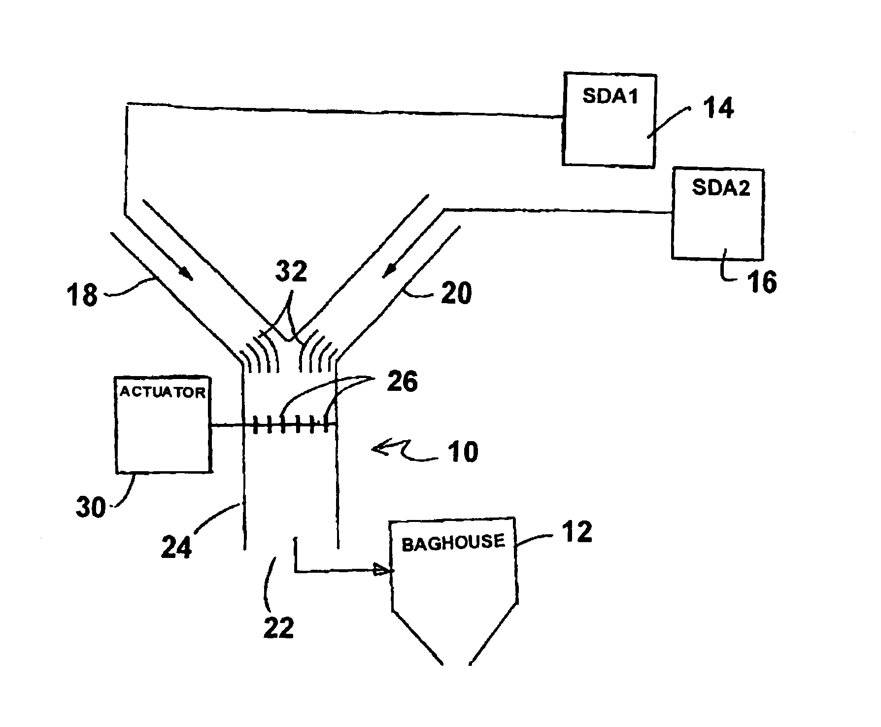 Intermittent mixer with low pressure drop