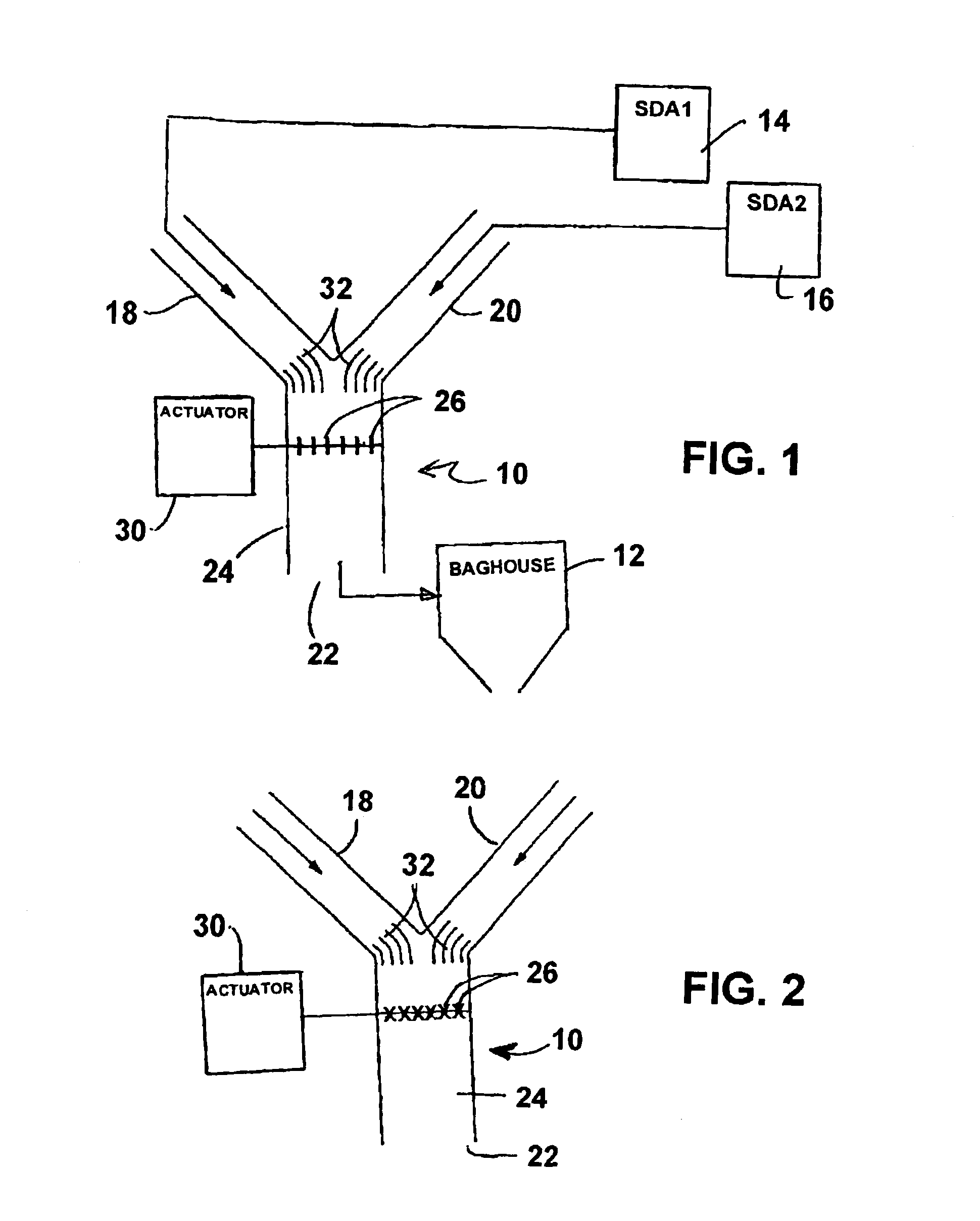 Intermittent mixer with low pressure drop