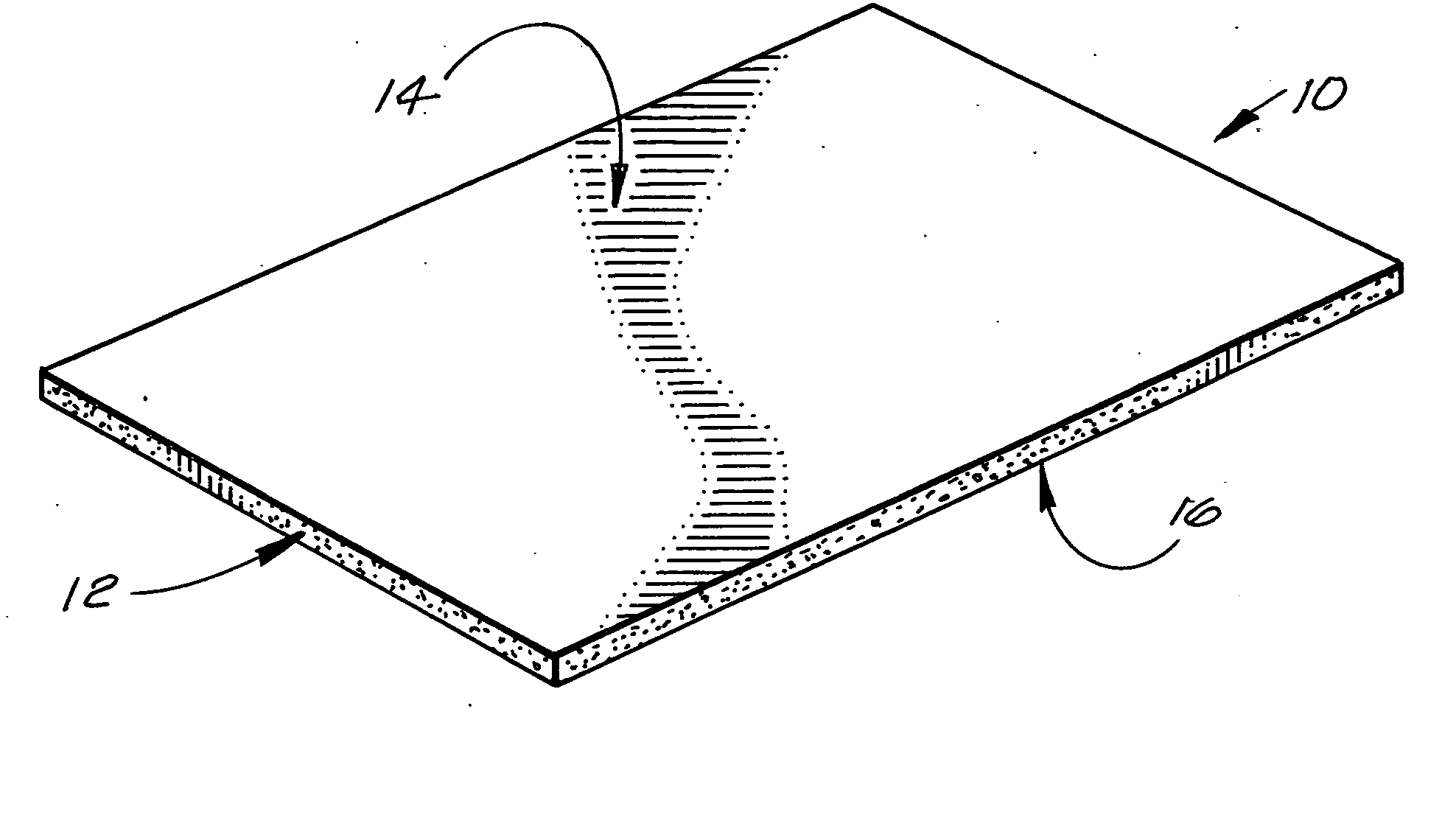 Roofing cover board, roofing panel composite, and method