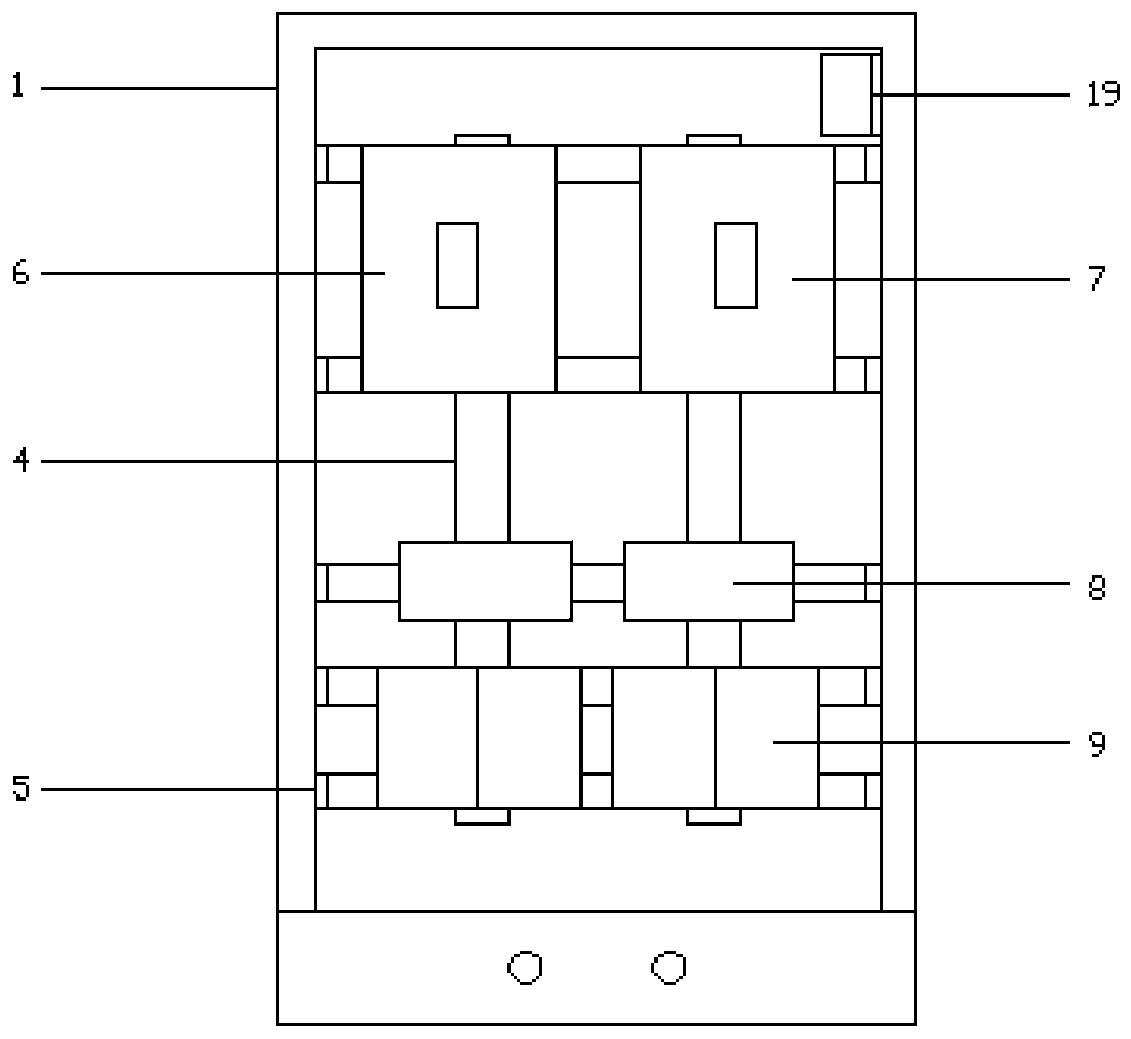 Frequency converter control cabinet in mutual backup automatic switching mode realized by utilizing hard logic