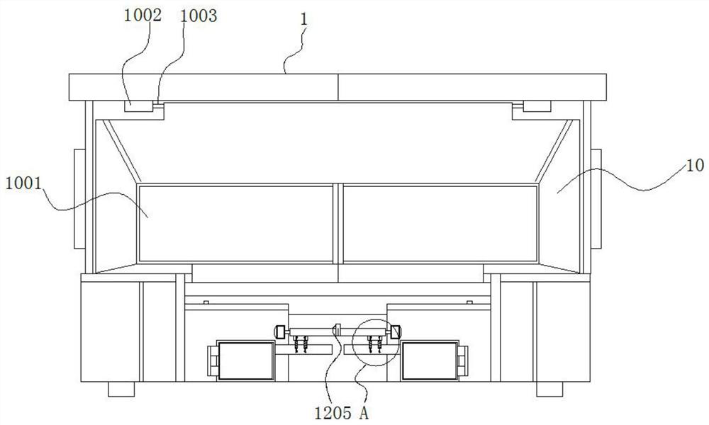 Machining table with positioning structure and convenient to adjust for middle frame machining