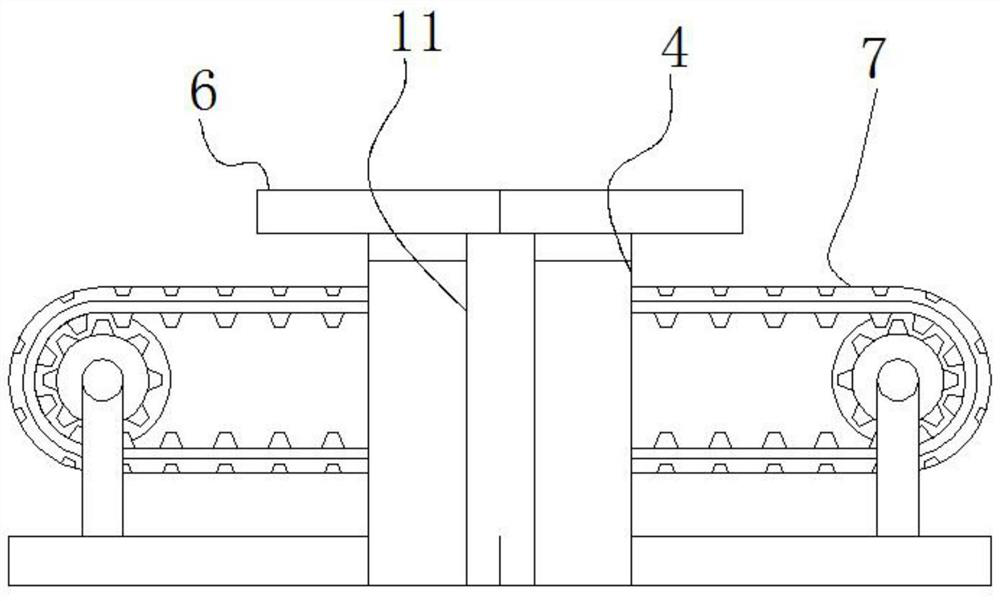 Machining table with positioning structure and convenient to adjust for middle frame machining