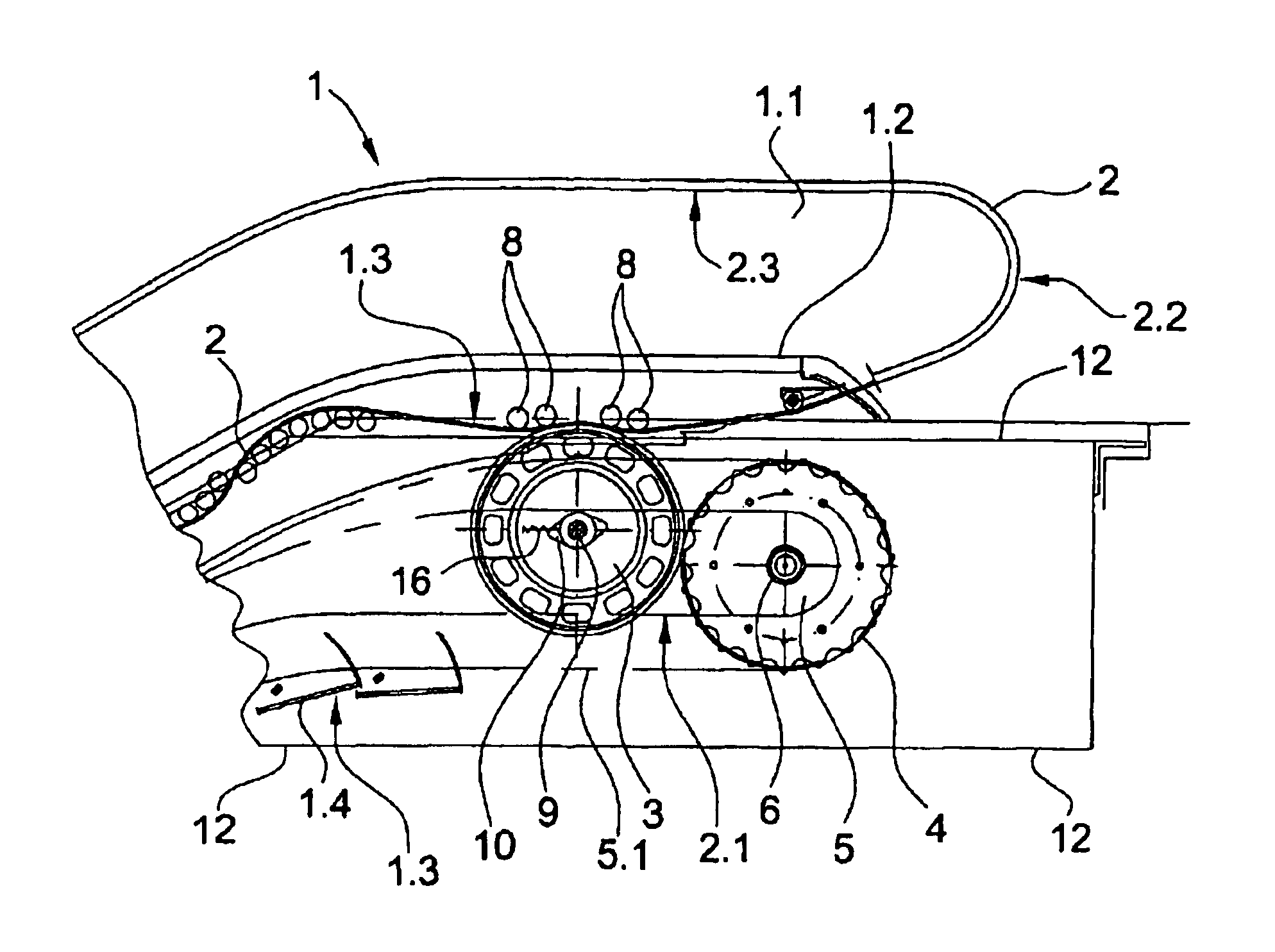 Handrail-drive for an escalator or a moving walk