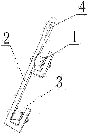 Double-bundled-conductor hoisting frame with idler wheels