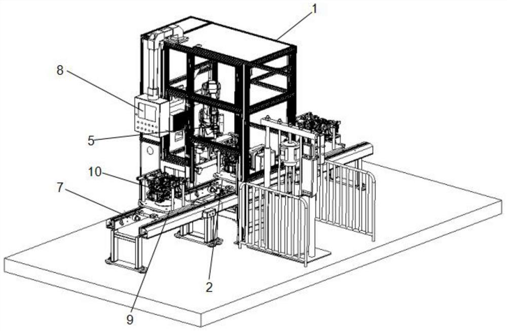 A kind of oil pan glue coating machine