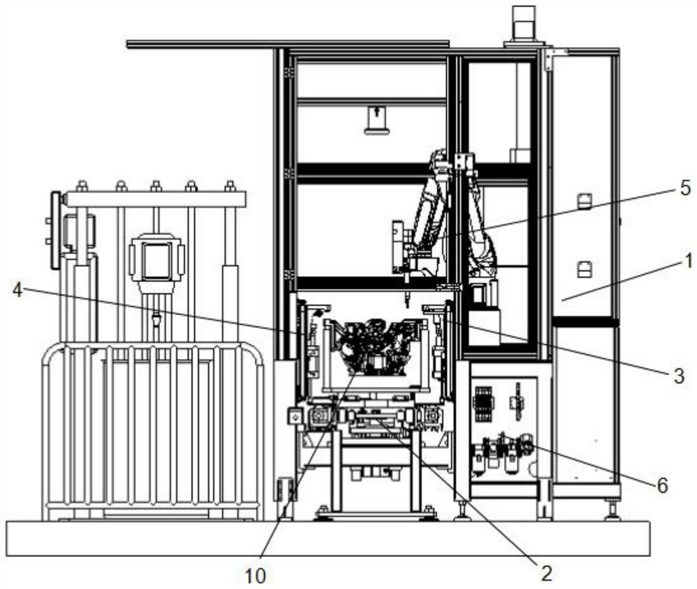 A kind of oil pan glue coating machine