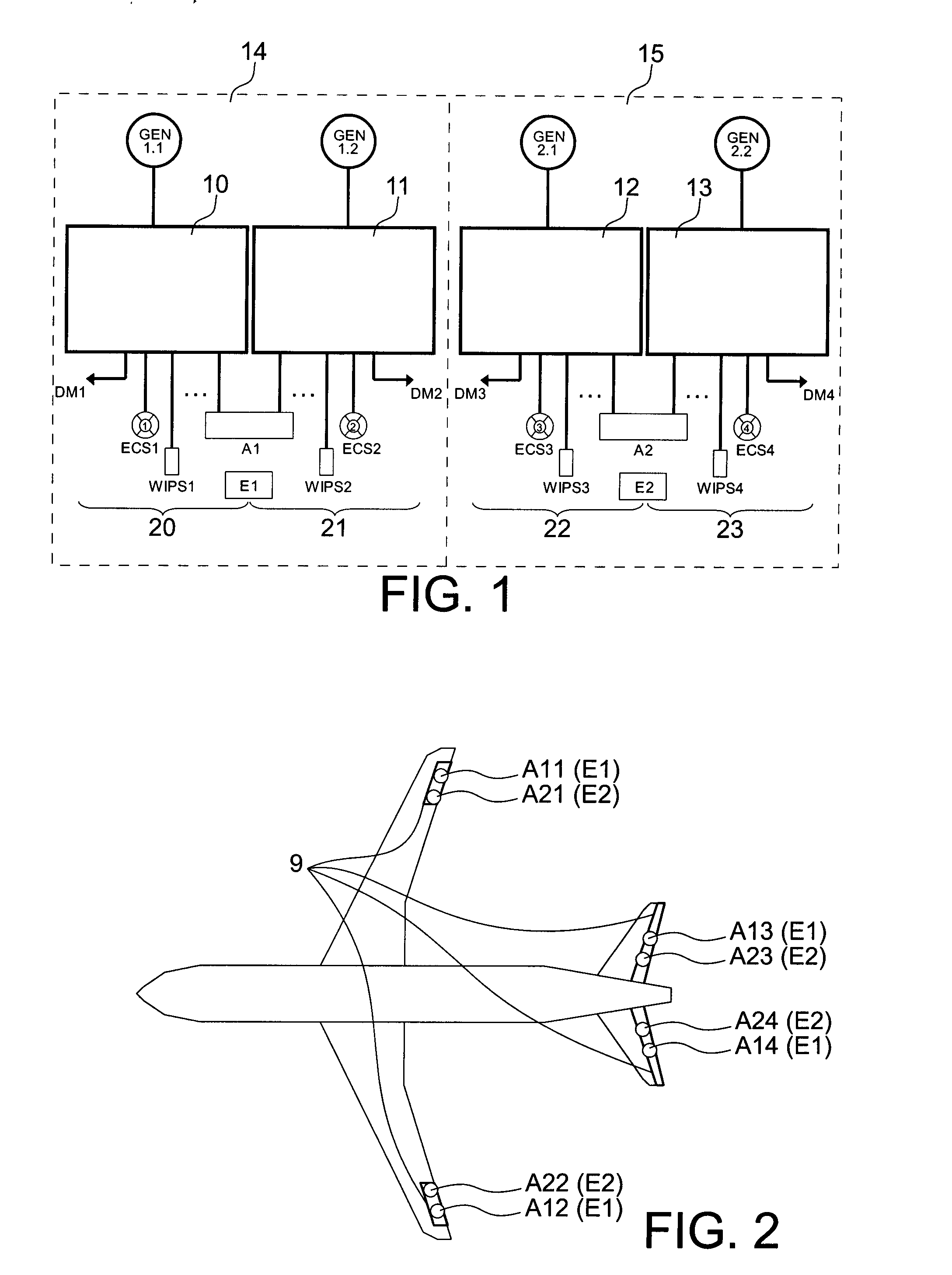 System and method for supplying power for actuators on board an aircraft