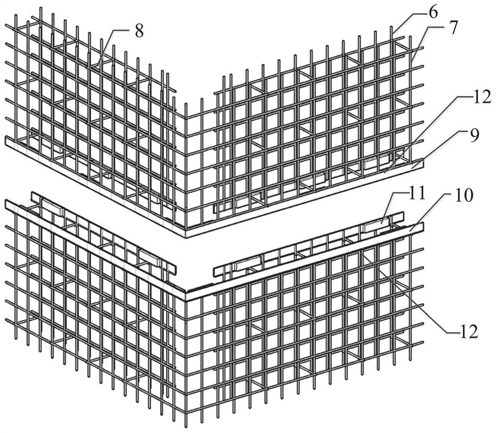 Assembly type L-shaped composite wallboard full-length force transmission steel plate self-tapping screw block connecting structure and manufacturing method