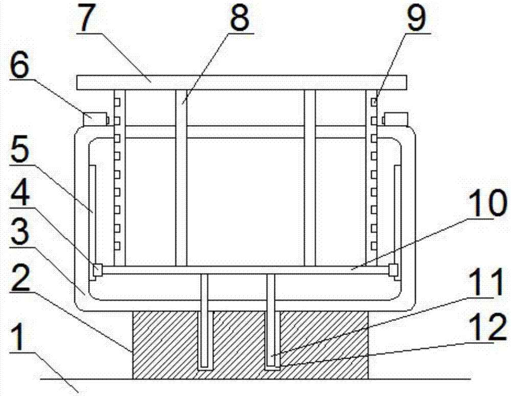 Height-adjustable crane guardrail