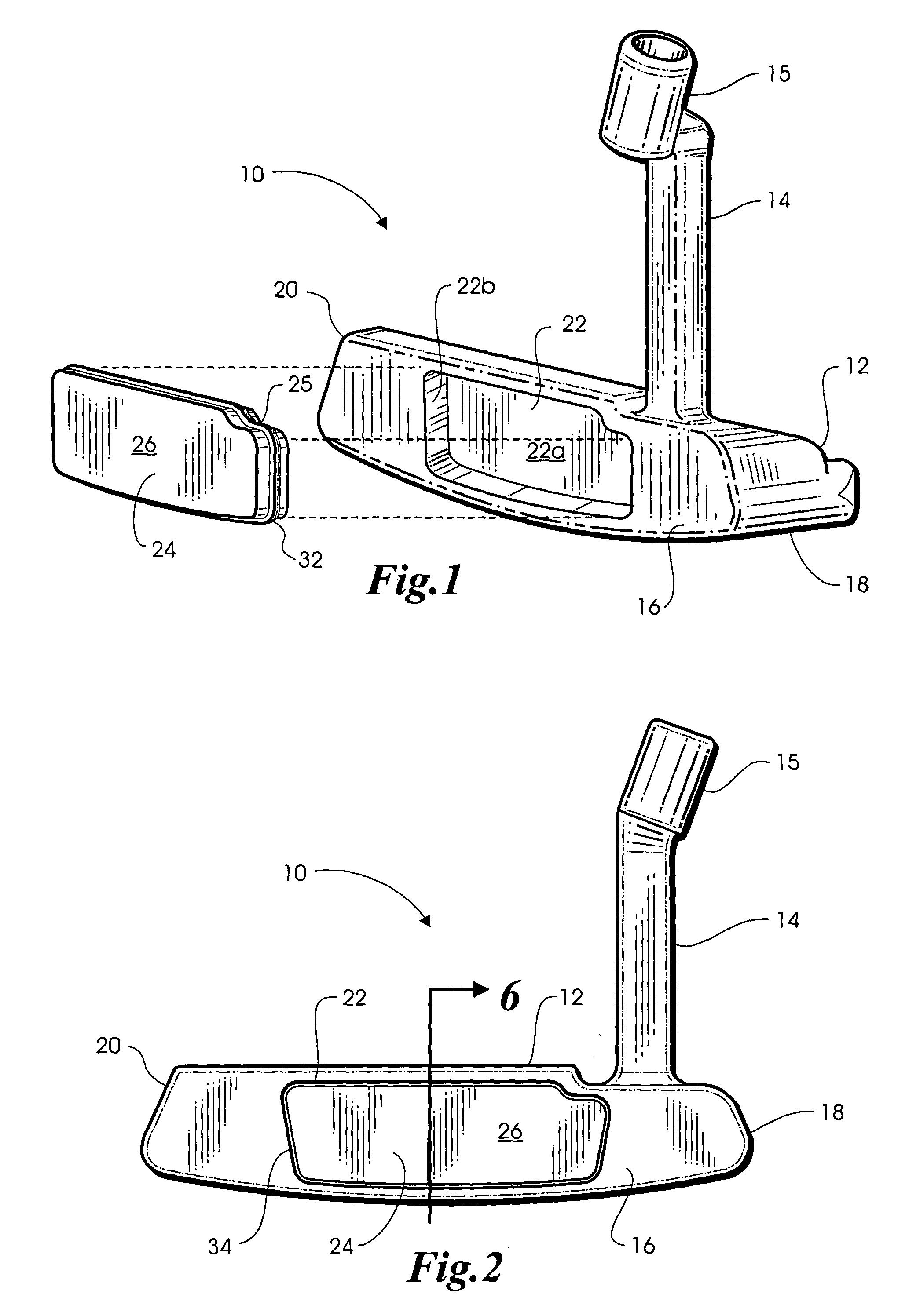 Golf club head having a face insert with a visual outline