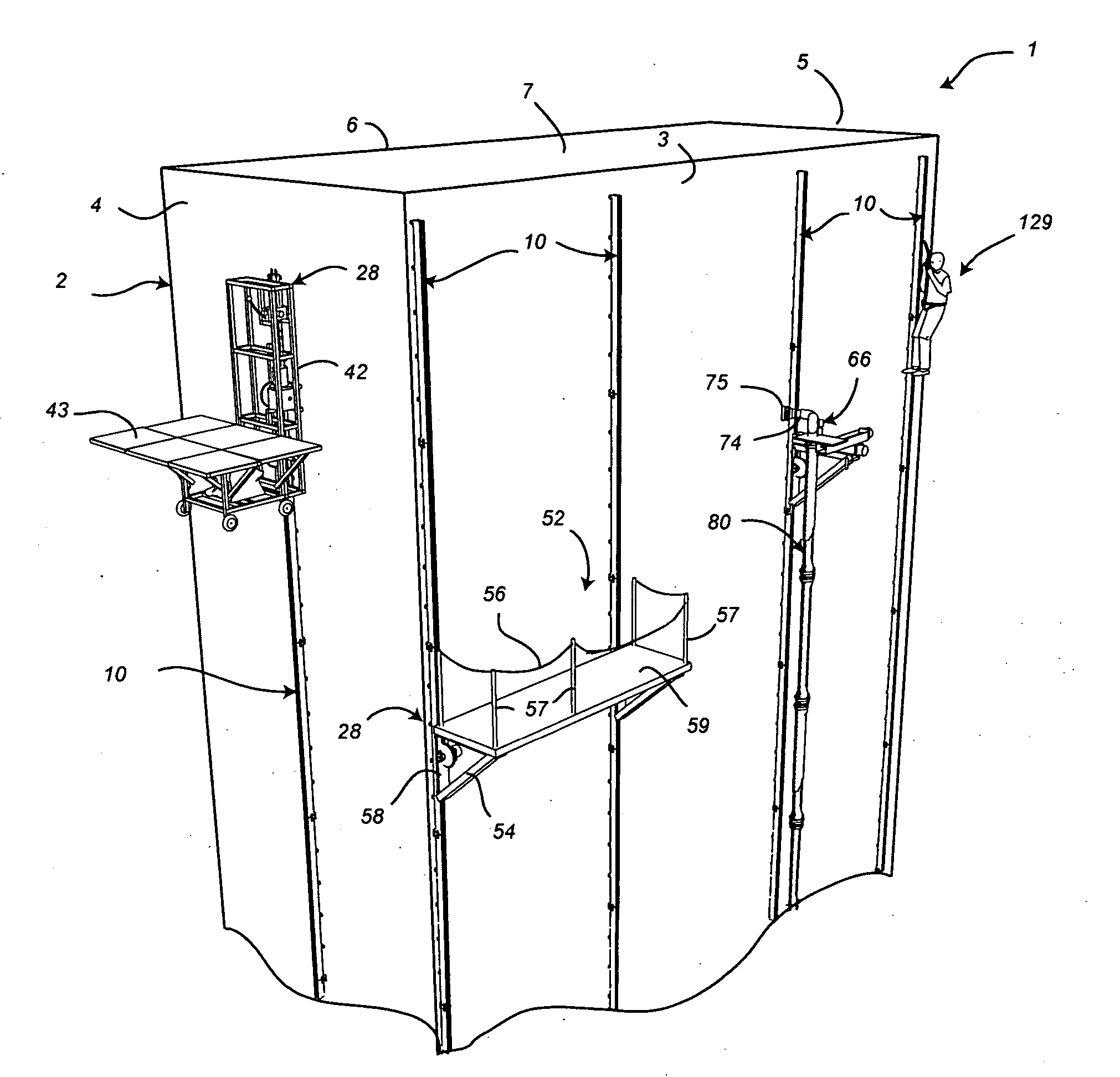 Building escape railing system