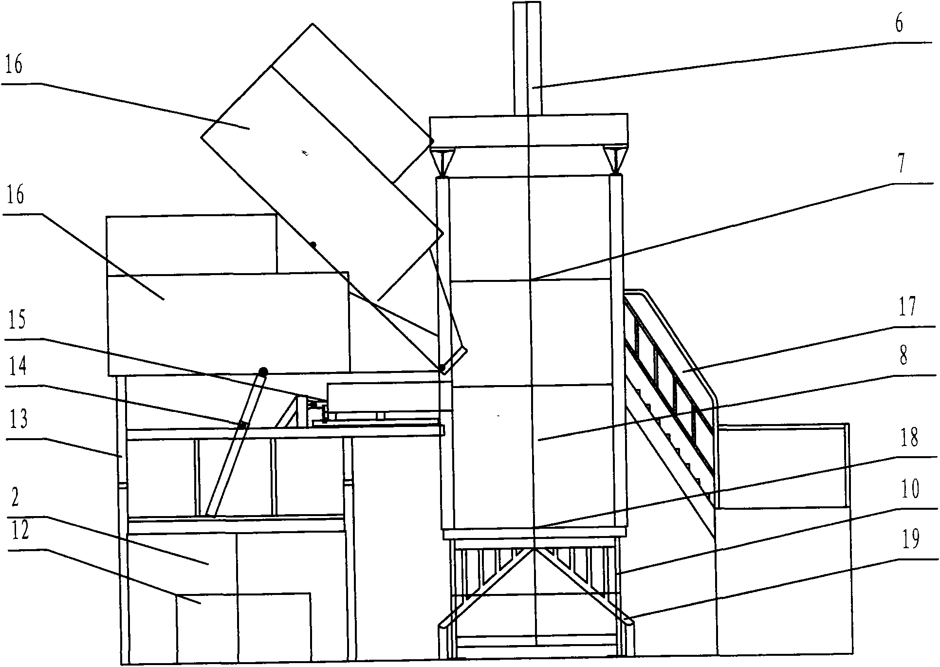 Integrated vertical garbage compressor