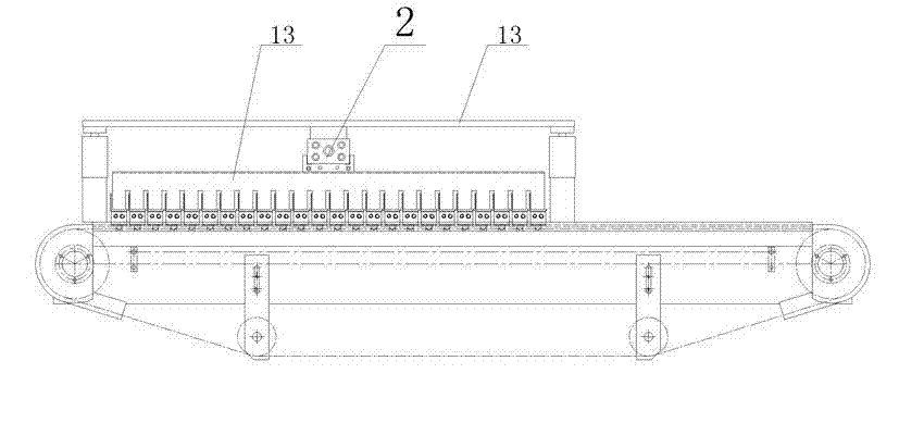 Strip-shaped material conveying and distributing mechanism