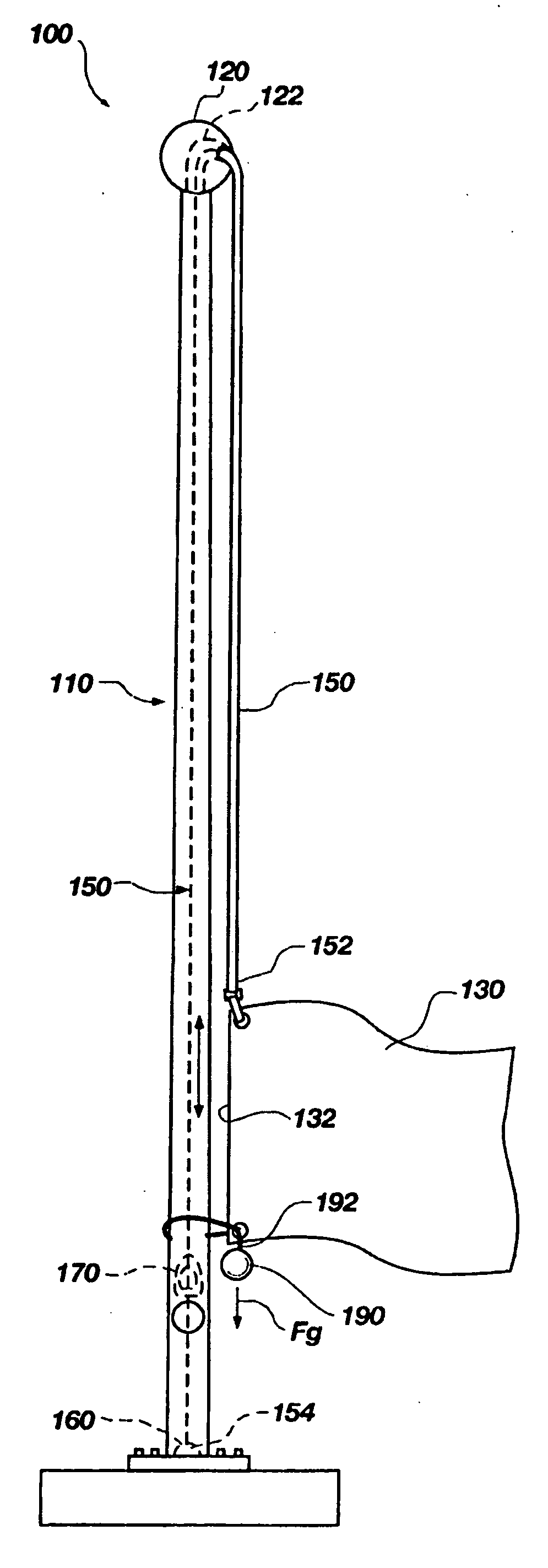 Halyard system for a flag pole