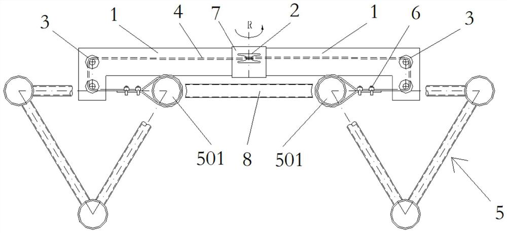 Traction device for installing vacancy filling rod pieces of circular steel tube trusses and use method