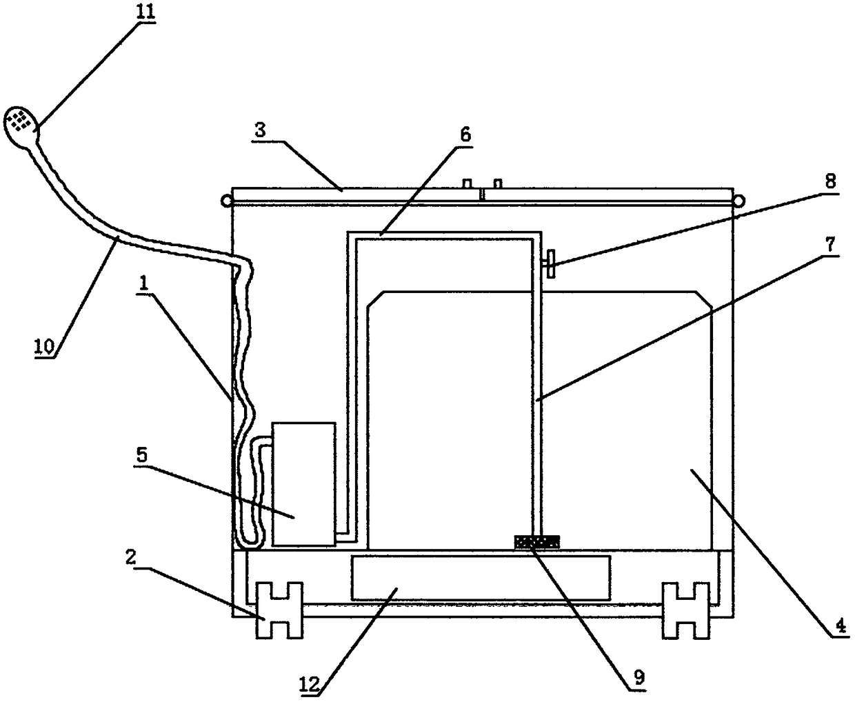 Cleaning device for gynecological nursing