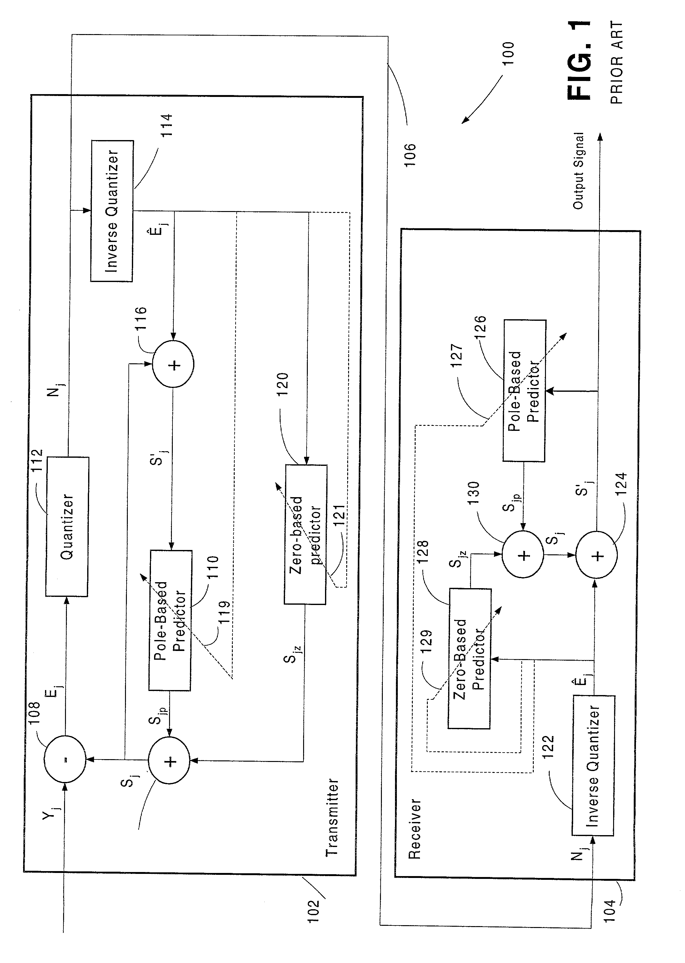 Adaptive differential pulse code modulation system and method utilizing whitening filter for updating of predictor coefficients