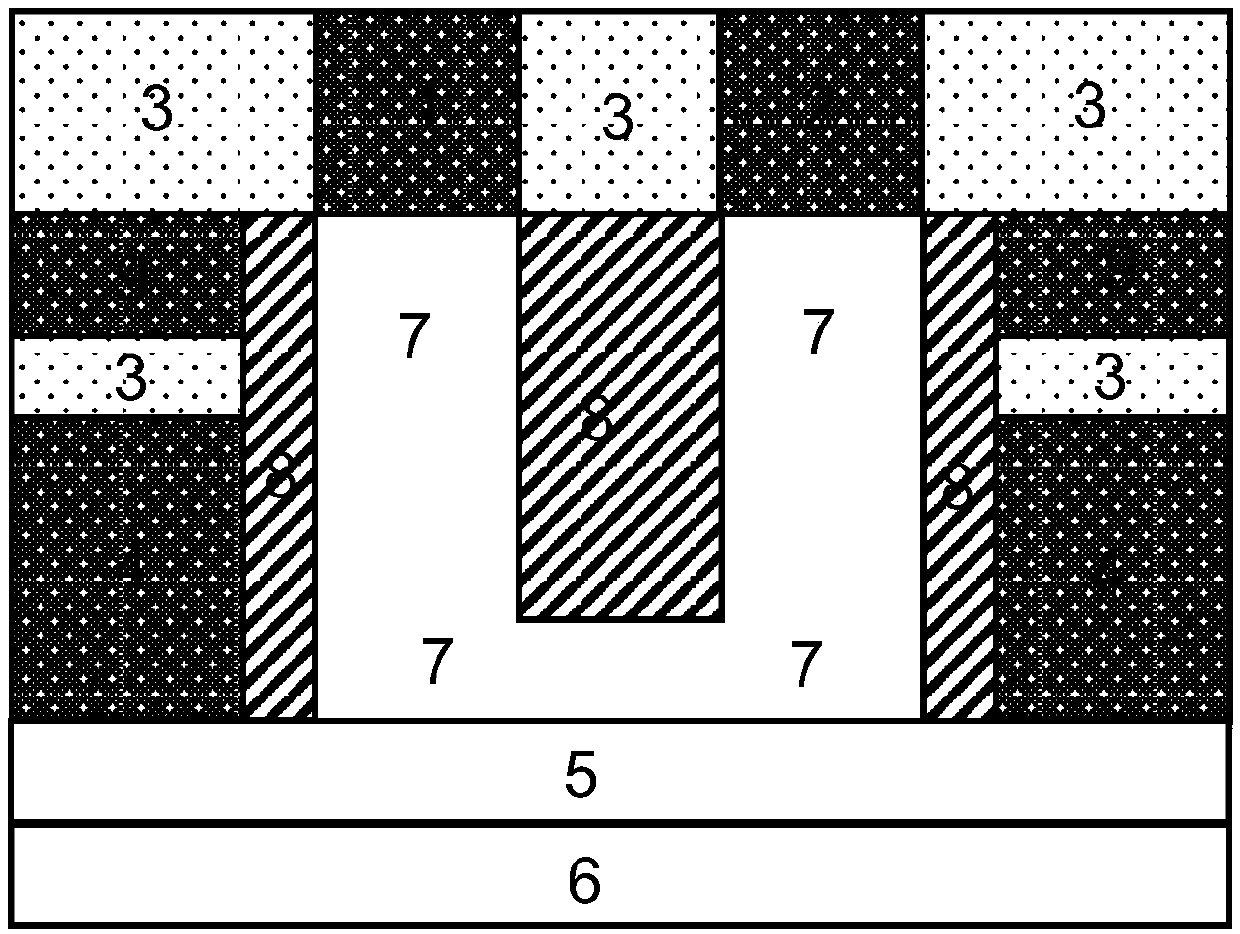 Discrete transistor with dual cylindrical grids and embedded with U-shaped channel and manufacturing method of transistor