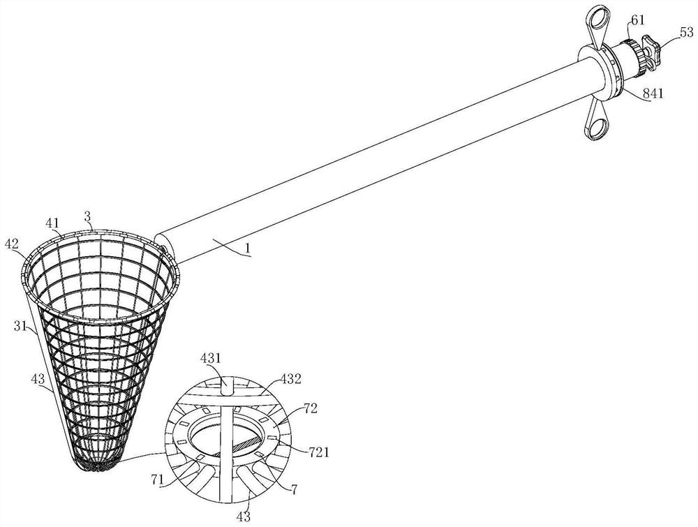 Object taking device for gynecological abdominal surgery