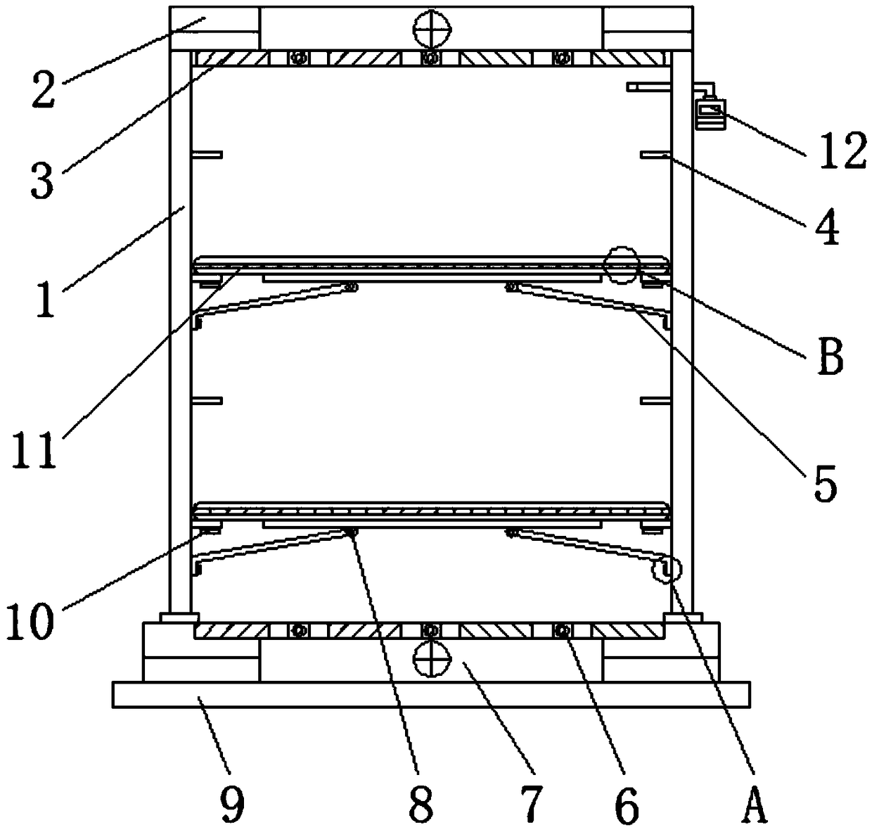 Moisture-proof storage rack with small electromechanical equipment and for storage