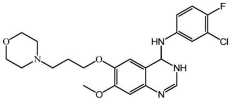 Preparation method of 4-(3-chloro-4-fluorophenyl amido)-7-methoxy-6-(3-morpholine propoxy) quinazoline