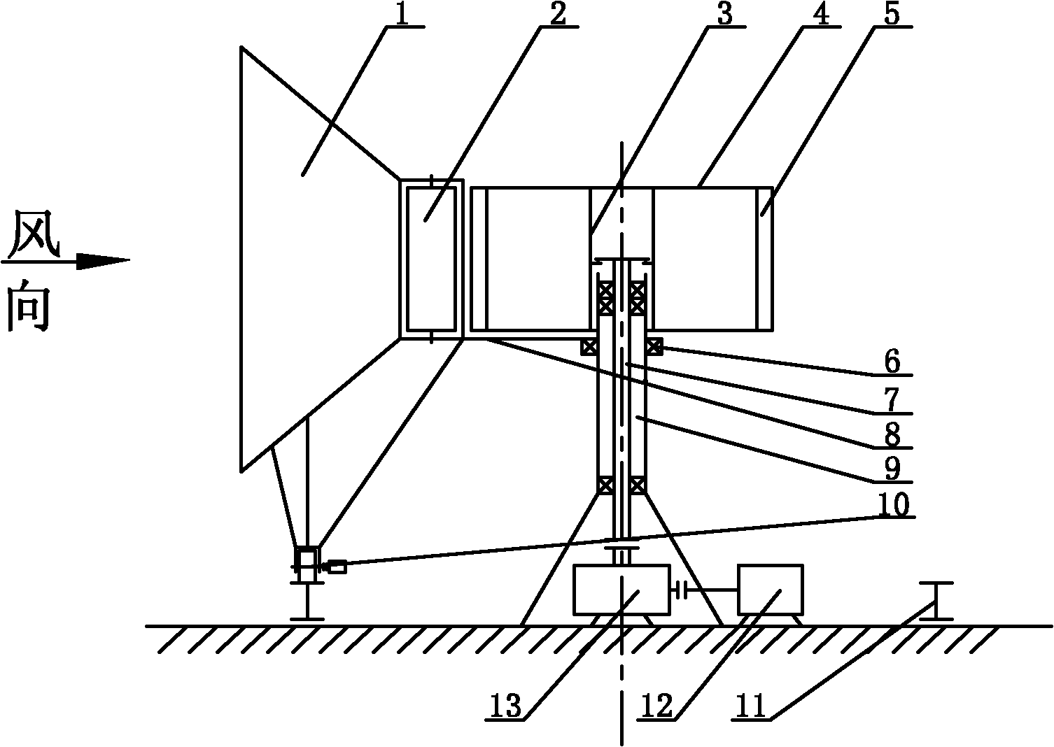 Wind collecting double-click type wind wheel vertical shaft wind power generator