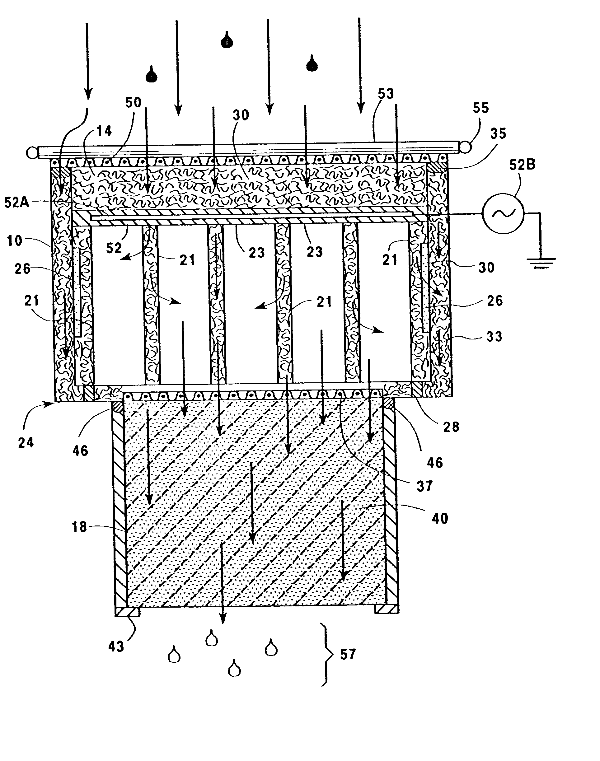 Filtration of hydrocarbon containing liquid