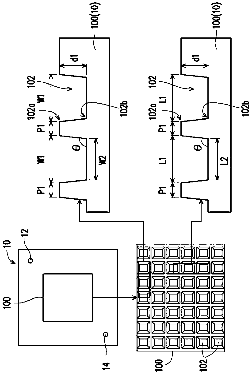 Multiplex test piece device and its operation method