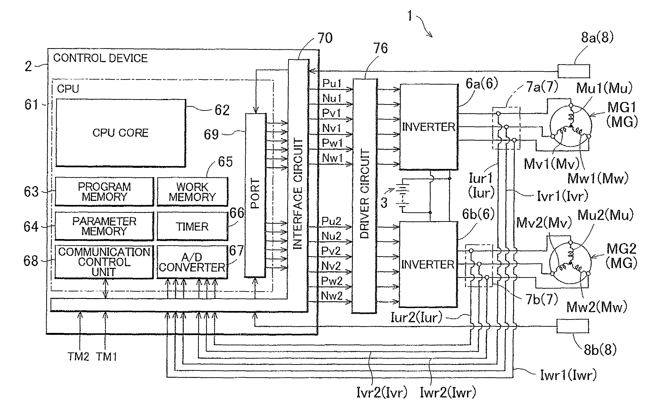 Control device for electric motor drive apparatus