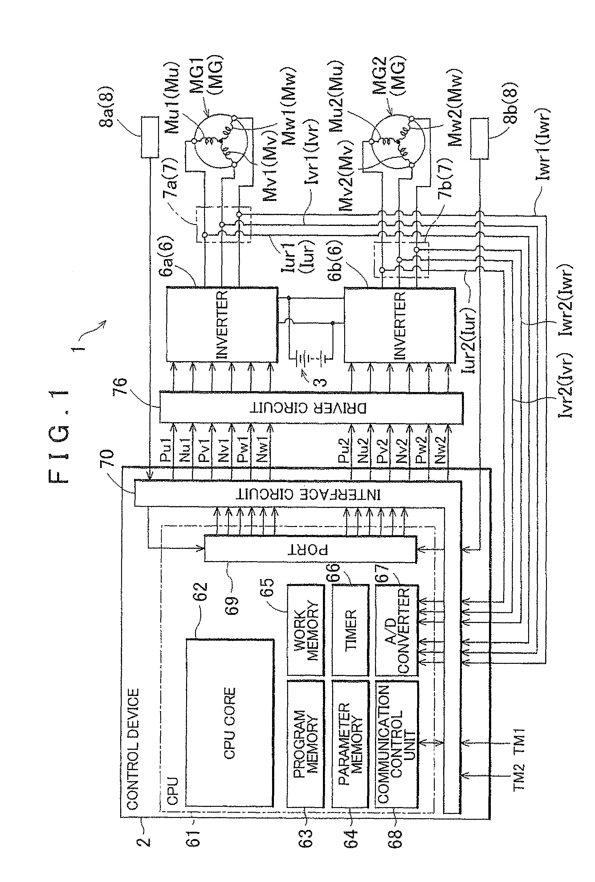 Control device for electric motor drive apparatus