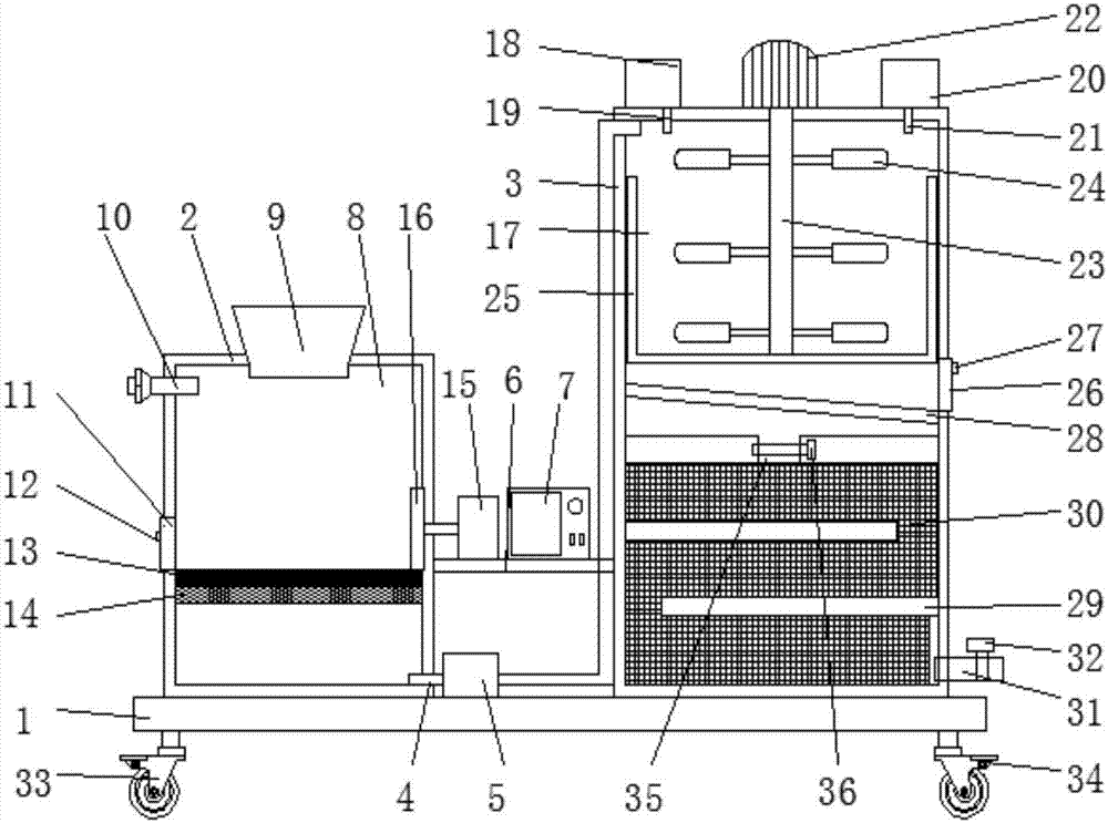 Sewage treatment device with high practicability