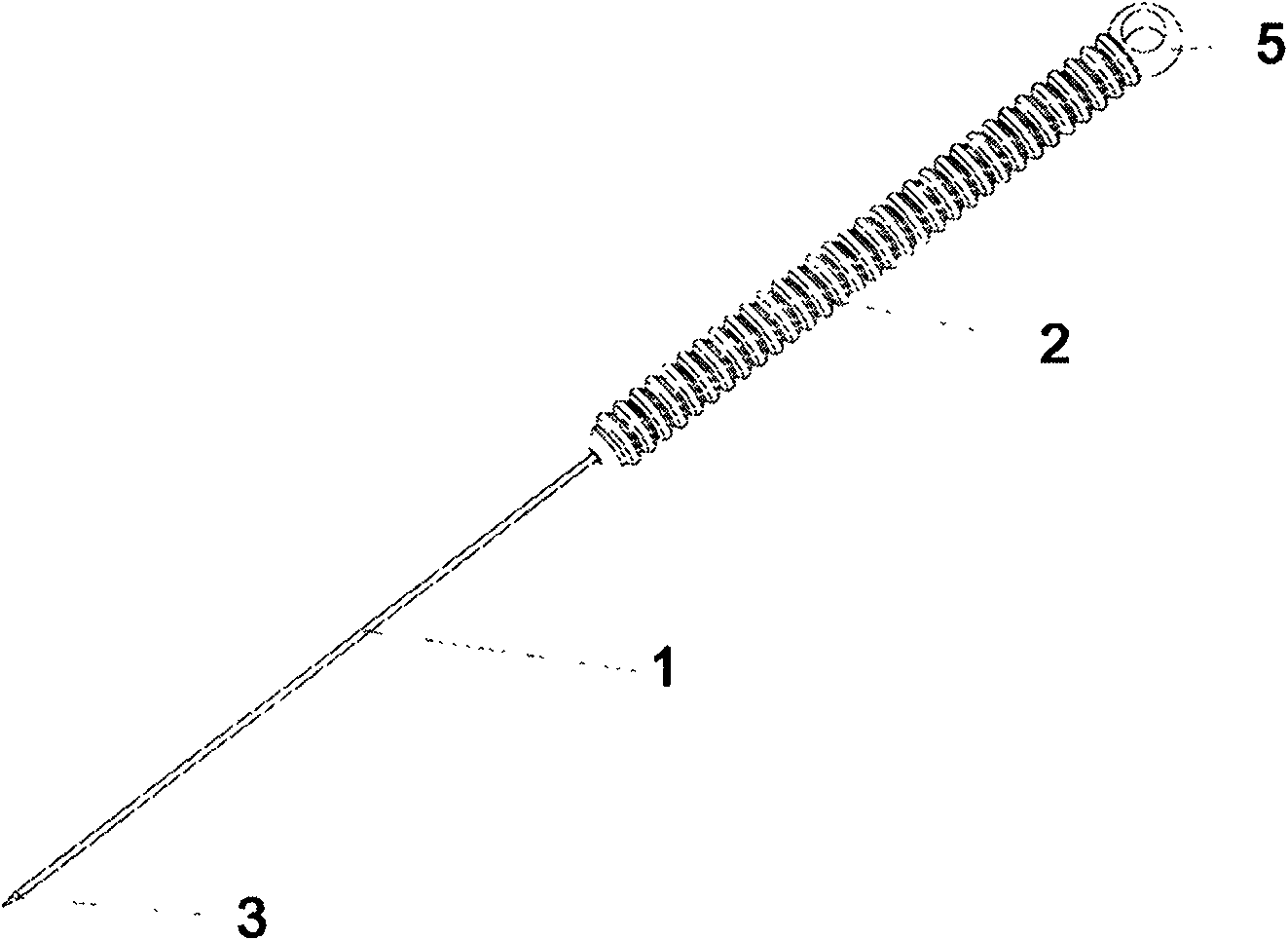 Magnetic-conduction acupuncture needle for pyretic moxibustion