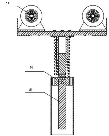 A pressing wheel device for a high-voltage transmission line inspection robot