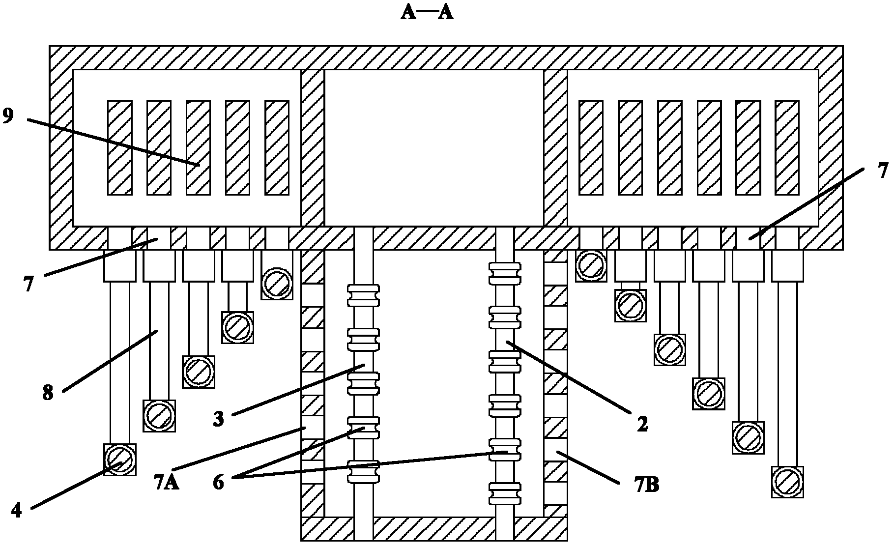 Simulated water pressure loading device and method used for tunnel structure test