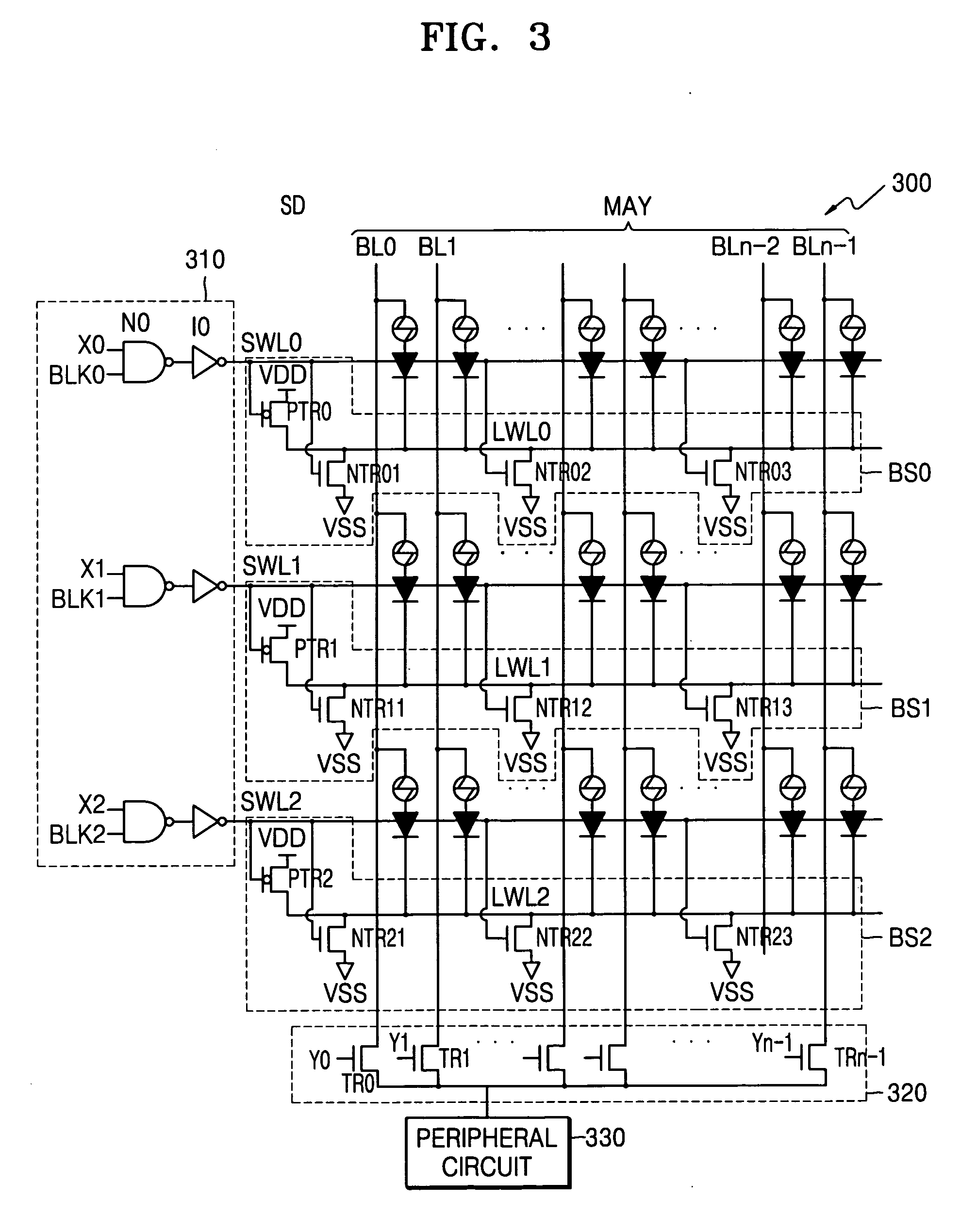 Memory cell array biasing method and a semiconductor memory device