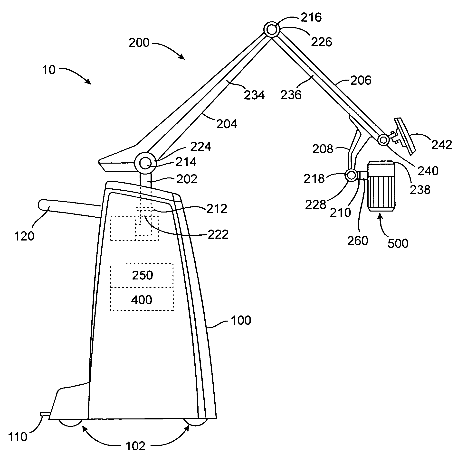 Articulating arm for medical procedures