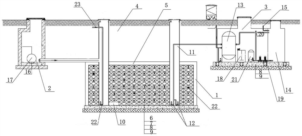 Buried integrated rainwater recycling system and construction method thereof